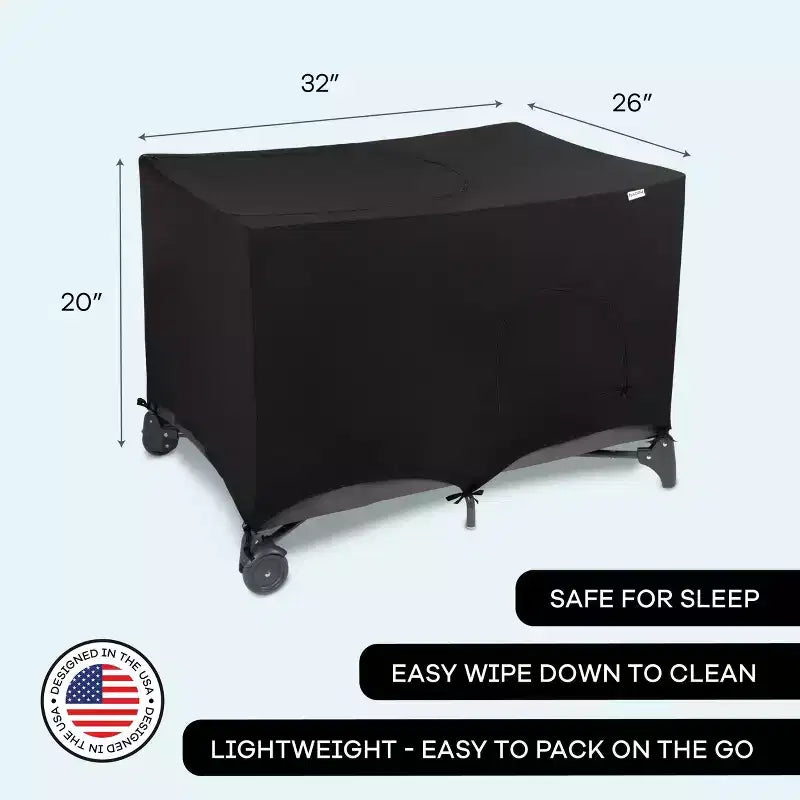 Copertura Nera Traspirante Estensibile Oscurante per Box Neonato, 1-Bambino