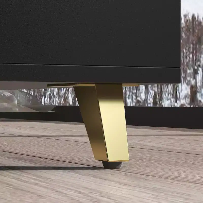 Mobile TV allungabile bianco/nero, stile minimalista, adatto a TV fino a 85", montaggio da 1 persona