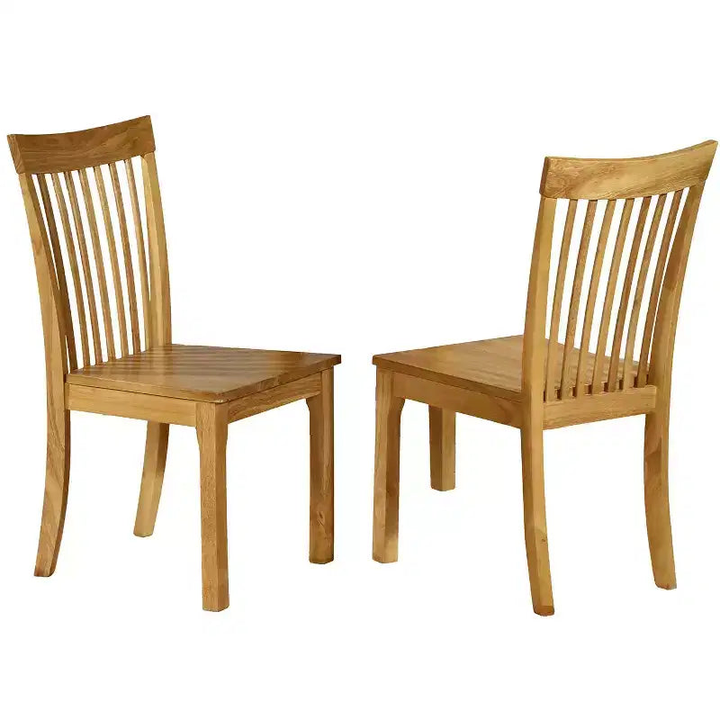 Kings Brand Furniture - Kurmer Solid Wood Dining Room Side Chairs, Set of 2, Natural Oak