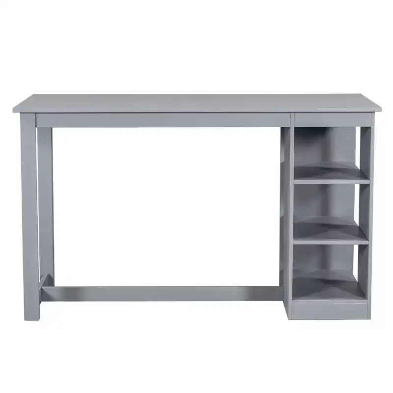 Set tavolo da pranzo altezza bancone grigio/naturale e bianco, 5 pezzi, 4 posti a sedere