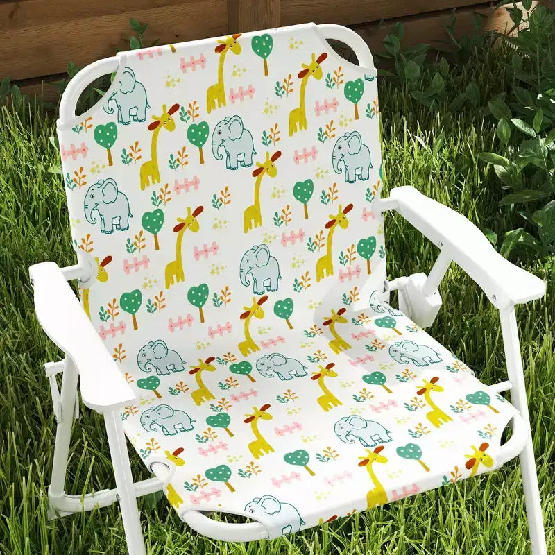 Verde/Rosso, Rotondo, Set Tavolo da Picnic per Bambini con 2 Sedie Pieghevoli e Ombrellone Rimovibile, per Fascia d'Età 2-5
