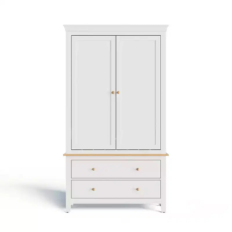 Dispensa da cucina White & Oak da 177 cm con cassetti, armadio a 2 ante