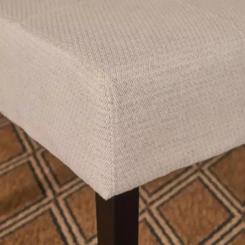 Sedia da pranzo senza braccioli imbottita in tela beige, 2 posti