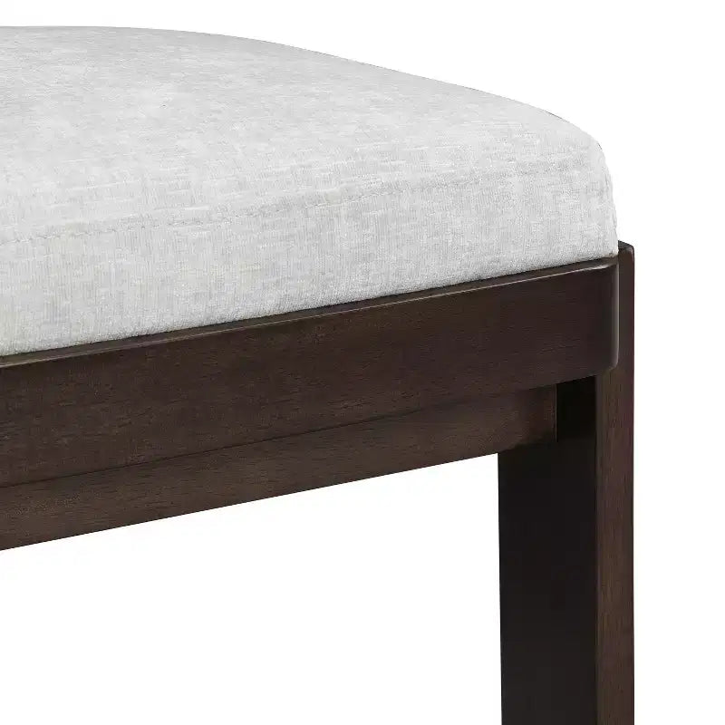 Sedie da pranzo senza braccioli in ciniglia beige/grigio stile metà secolo, set da 2