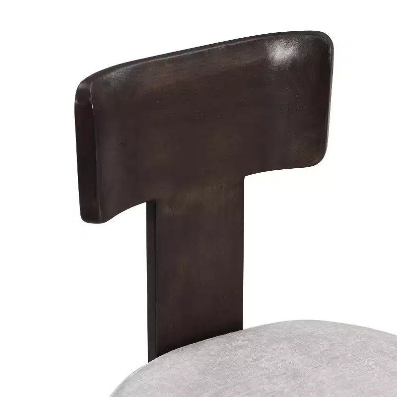Sedie da pranzo senza braccioli in ciniglia beige/grigio stile metà secolo, set da 2