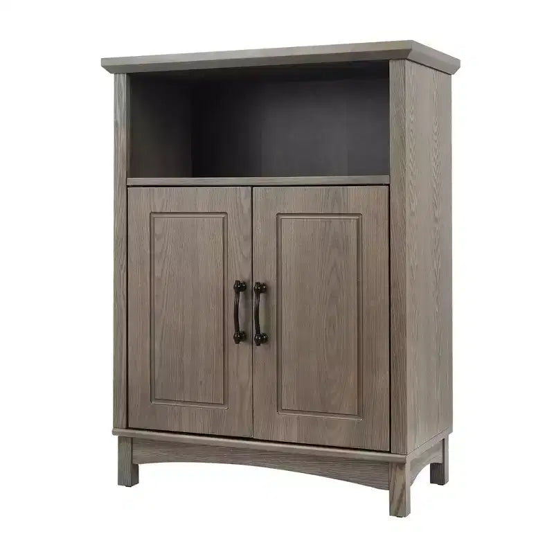 Mobiletto a 2 ante in rovere Salt con ripiano aperto, assemblaggio per 1 persona