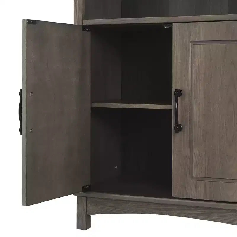 Mobiletto a 2 ante in rovere Salt con ripiano aperto, assemblaggio per 1 persona