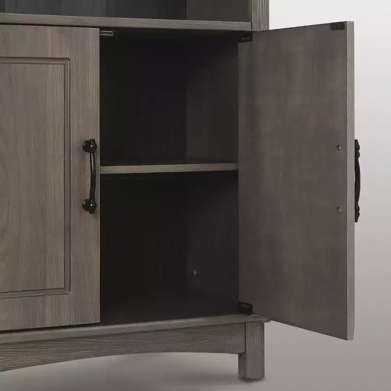Mobiletto a 2 ante in rovere Salt con ripiano aperto, assemblaggio per 1 persona