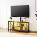 Mobile TV marrone con supporto, singolo, regolabile in altezza, adatto fino a 75"