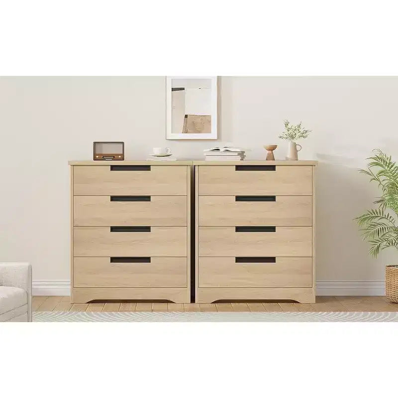 Comò a 3 o 4 cassetti naturale/bianco – Cassettiera in legno per camera da letto, cameretta e soggiorno