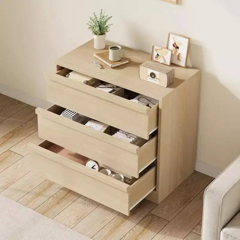 Comò a 3 o 4 cassetti naturale/bianco – Cassettiera in legno per camera da letto, cameretta e soggiorno