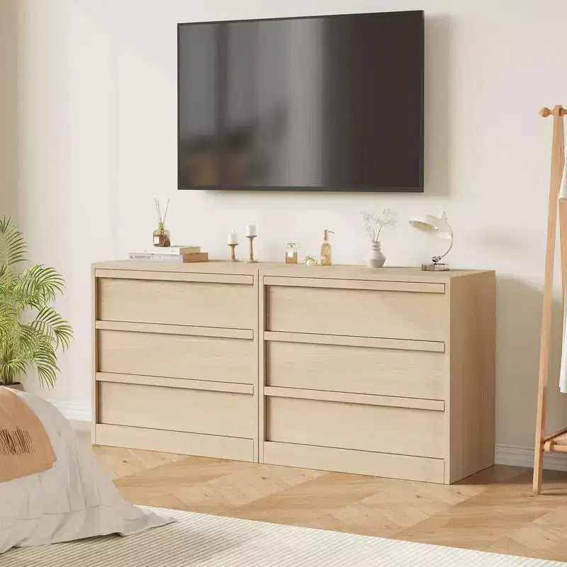 Comò a 3 o 4 cassetti naturale/bianco – Cassettiera in legno per camera da letto, cameretta e soggiorno