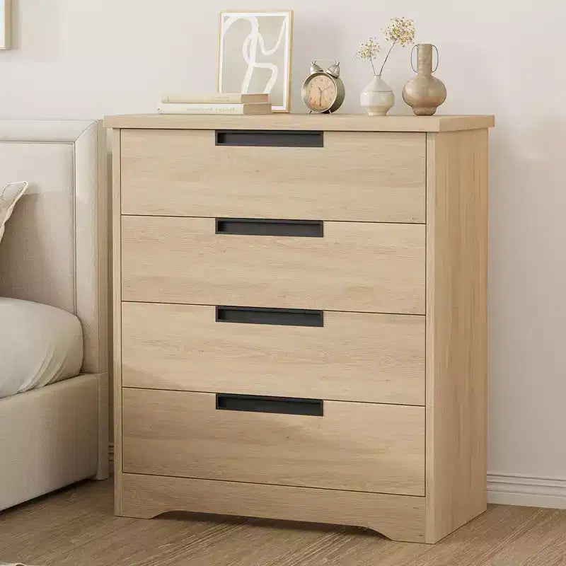 Comò a 3 o 4 cassetti naturale/bianco – Cassettiera in legno per camera da letto, cameretta e soggiorno