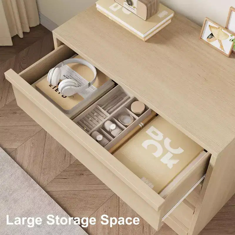 Comò a 3 o 4 cassetti naturale/bianco – Cassettiera in legno per camera da letto, cameretta e soggiorno