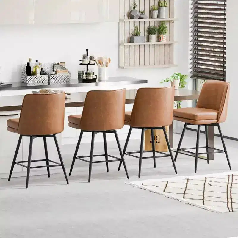 Sgabello da bar girevole in similpelle nero/blu/marrone/verde/bianco, senza braccioli, schienale medio, seduta commerciale