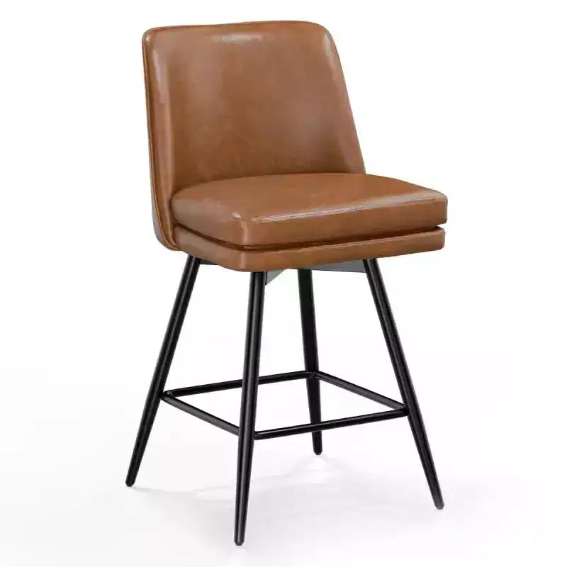 Sgabello da bar girevole in similpelle nero/blu/marrone/verde/bianco, senza braccioli, schienale medio, seduta commerciale