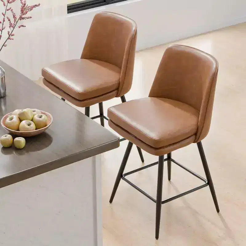 Sgabello da bar girevole in similpelle nero/blu/marrone/verde/bianco, senza braccioli, schienale medio, seduta commerciale