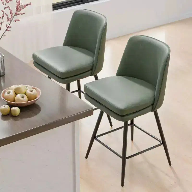 Sgabello da bar girevole in similpelle nero/blu/marrone/verde/bianco, senza braccioli, schienale medio, seduta commerciale