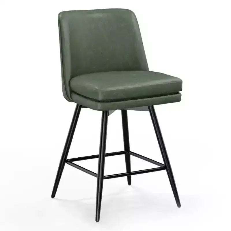 Sgabello da bar girevole in similpelle nero/blu/marrone/verde/bianco, senza braccioli, schienale medio, seduta commerciale