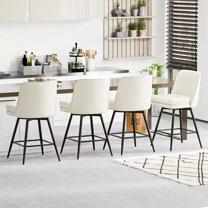 Sgabello da bar girevole in similpelle nero/blu/marrone/verde/bianco, senza braccioli, schienale medio, seduta commerciale
