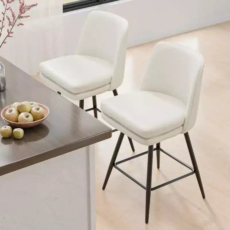 Sgabello da bar girevole in similpelle nero/blu/marrone/verde/bianco, senza braccioli, schienale medio, seduta commerciale
