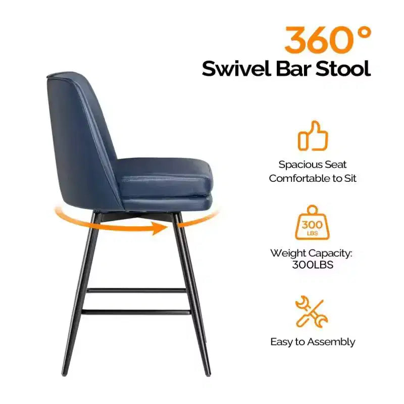 Sgabello da bar girevole in similpelle nero/blu/marrone/verde/bianco, senza braccioli, schienale medio, seduta commerciale