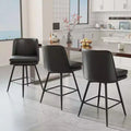 Sgabello da bar girevole in similpelle nero/blu/marrone/verde/bianco, senza braccioli, schienale medio, seduta commerciale