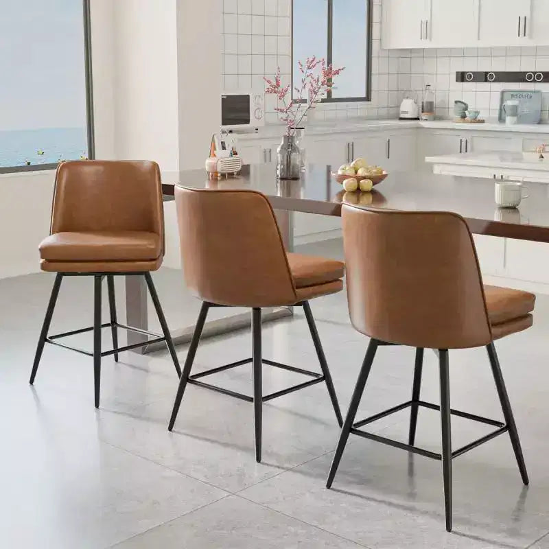 Sgabello da bar girevole in similpelle nero/blu/marrone/verde/bianco, senza braccioli, schienale medio, seduta commerciale