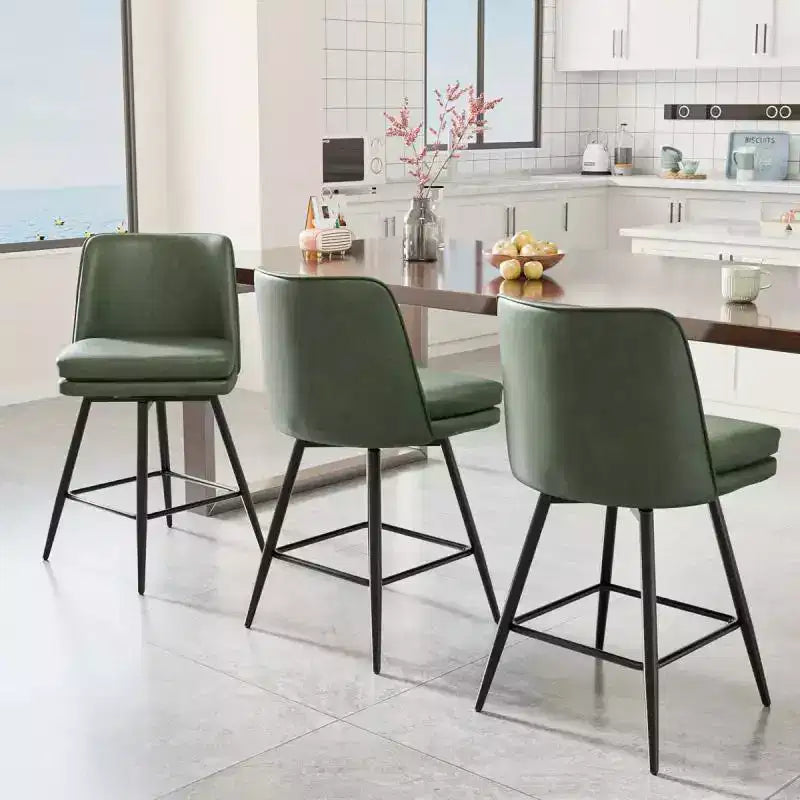 Sgabello da bar girevole in similpelle nero/blu/marrone/verde/bianco, senza braccioli, schienale medio, seduta commerciale