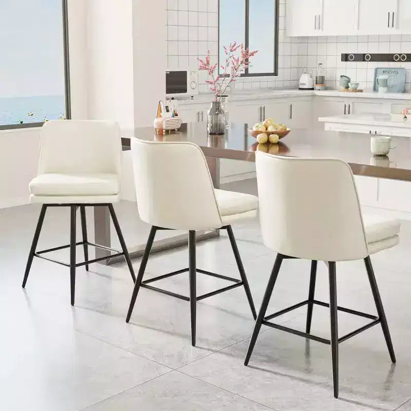 Sgabello da bar girevole in similpelle nero/blu/marrone/verde/bianco, senza braccioli, schienale medio, seduta commerciale