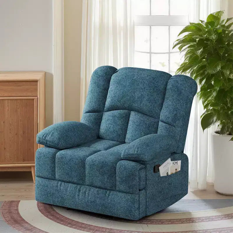 Poltrona reclinabile basculante oversize verde nerastro, monoposto