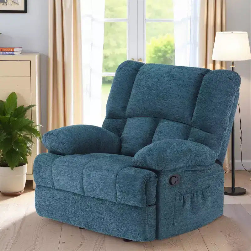 Poltrona reclinabile basculante oversize verde nerastro, monoposto