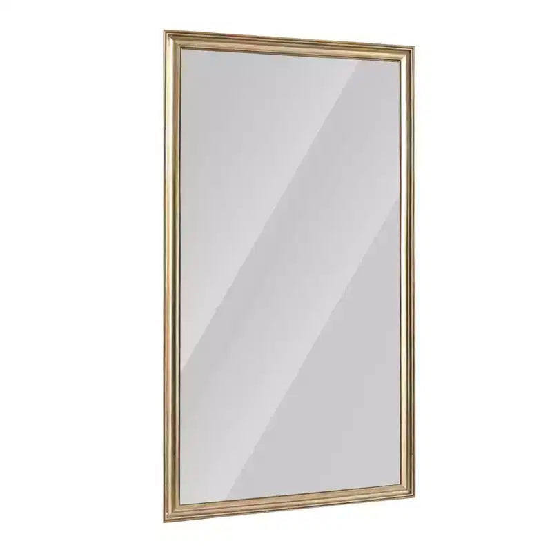 Specchio a figura intera beige/marrone con cornice in legno – Montaggio a parete o a pavimento, 1 persona