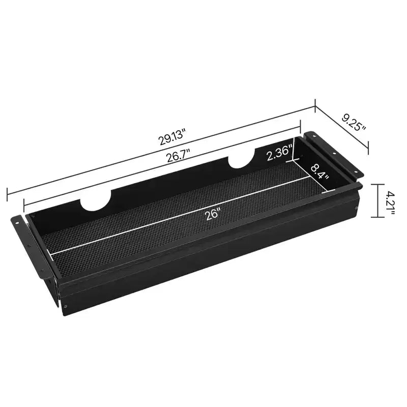Cassetto sottopiano in acciaio nero, cassetto singolo, montaggio per 1 persona