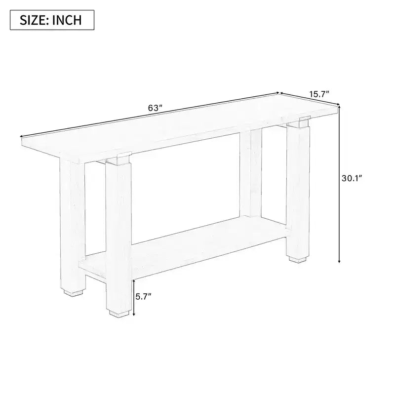 Consolle stretta nera con ripiano aperto, 160 cm