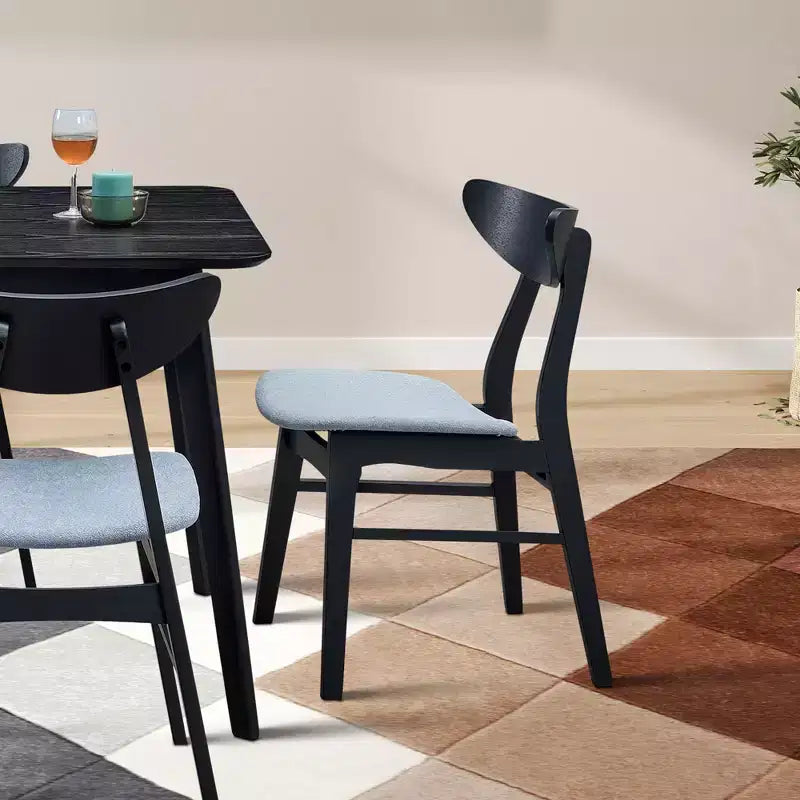Sedia da pranzo moderna imbottita, set da 2