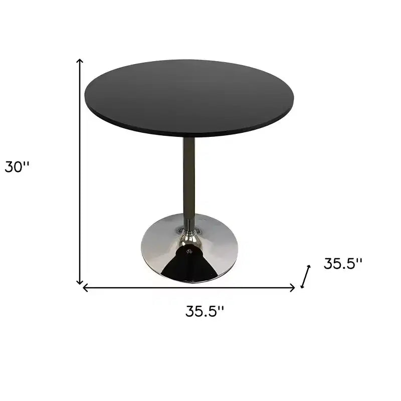 Tavolo da pranzo rotondo nero e argento, 6 posti