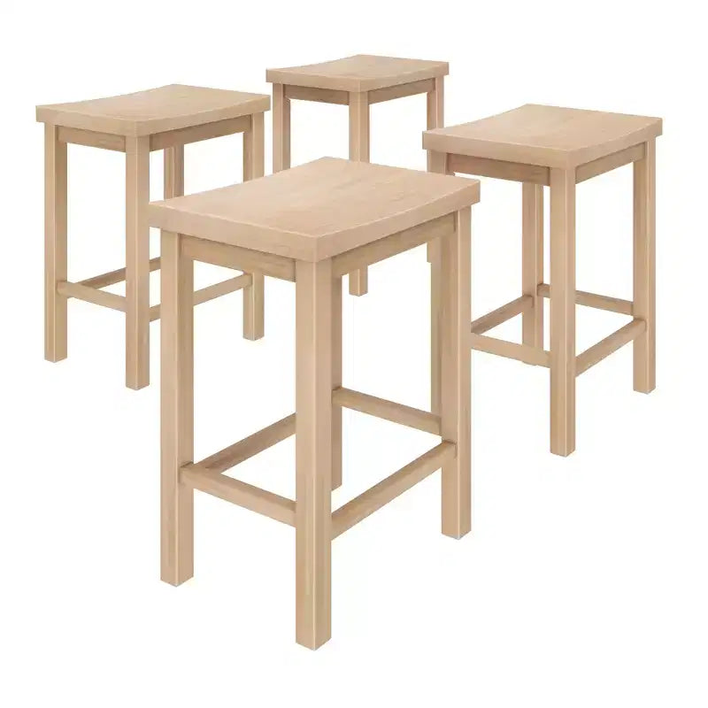 Sgabello da bancone senza schienale nero / biondo / pecan / noce, 61 cm, set da 4