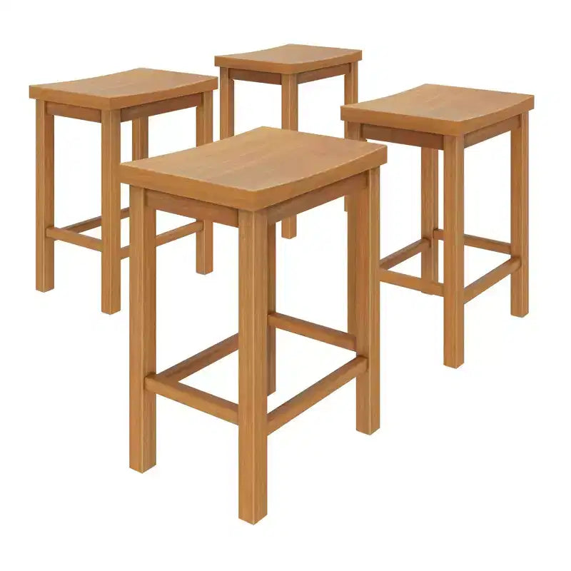 Sgabello da bancone senza schienale nero / biondo / pecan / noce, 61 cm, set da 4