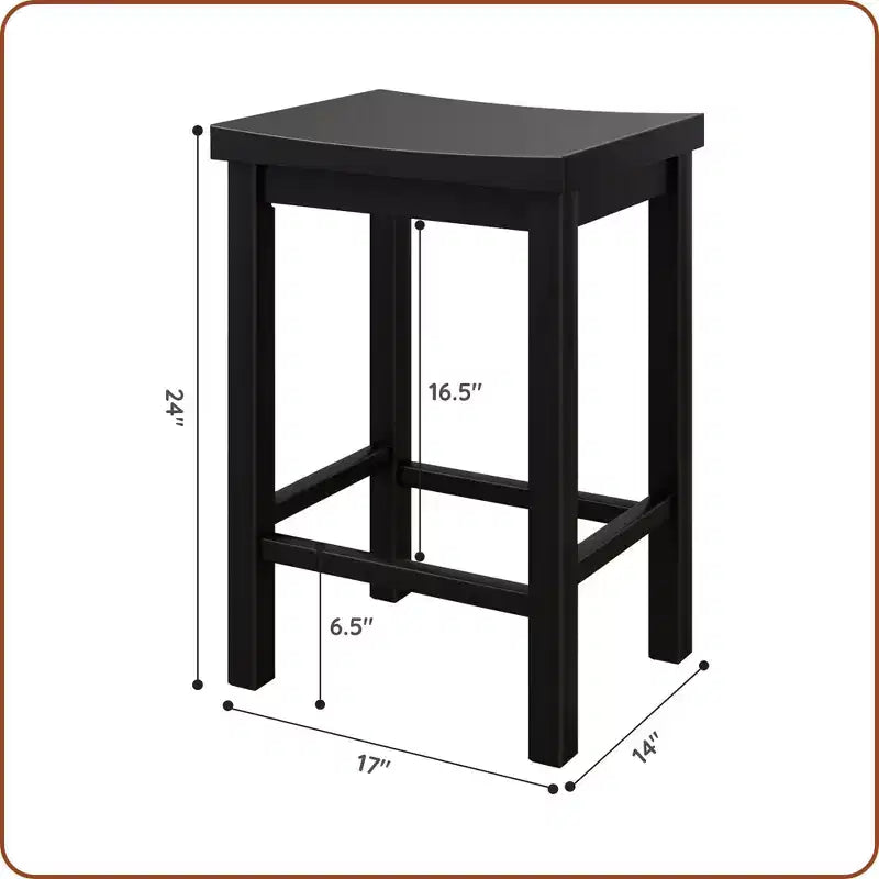 Sgabello da bancone senza schienale nero / biondo / pecan / noce, 61 cm, set da 4