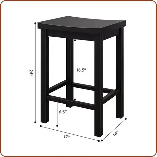 Sgabello da bancone senza schienale nero / biondo / pecan / noce, 61 cm, set da 4