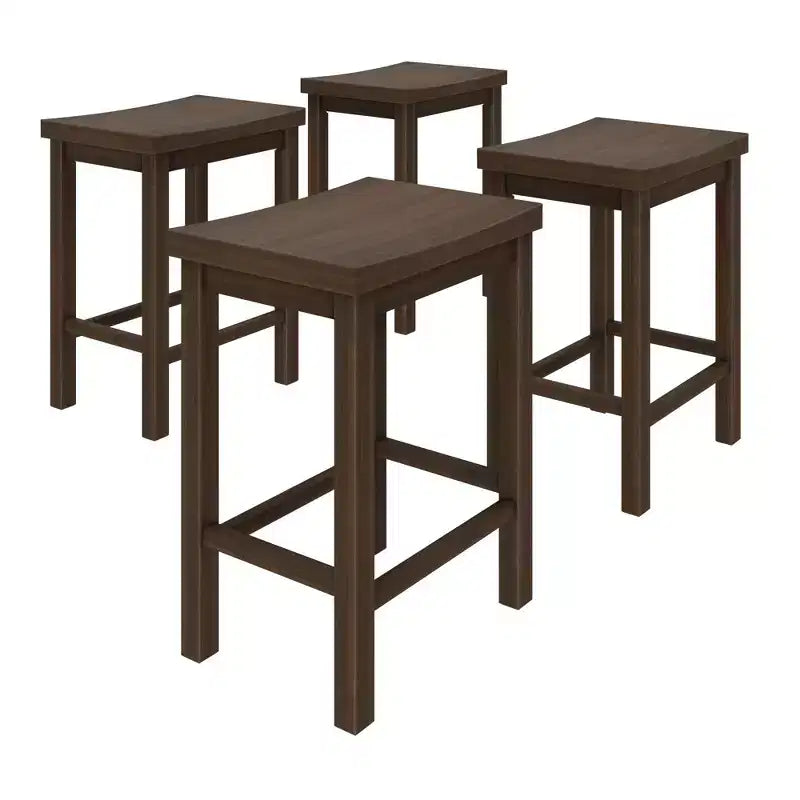 Sgabello da bancone senza schienale nero / biondo / pecan / noce, 61 cm, set da 4