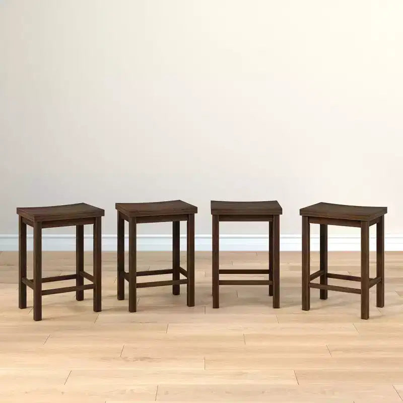 Sgabello da bancone senza schienale nero / biondo / pecan / noce, 61 cm, set da 4