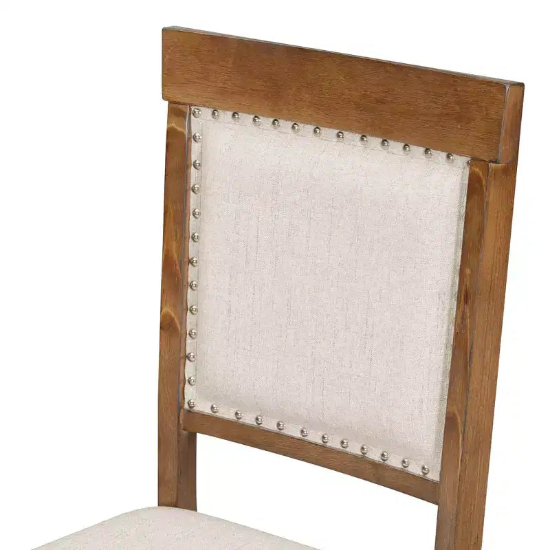 Set da pranzo rotondo allungabile da 4 posti in bianco antico/noce, sedie imbottite, 5 pezzi
