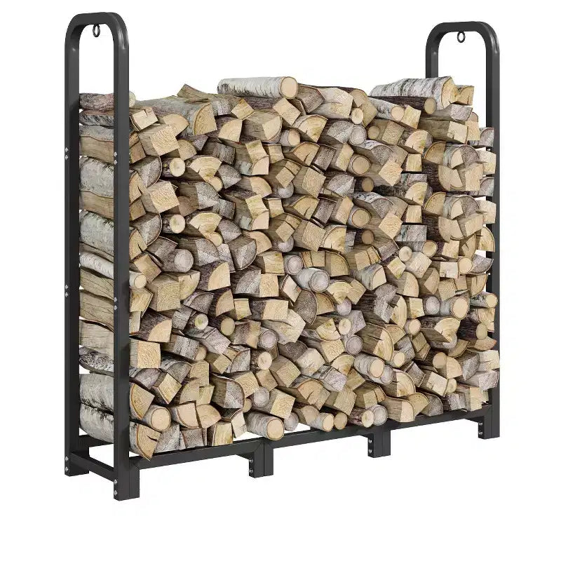 Portalegna in Acciaio Nero, 120 cm, Uso Singolo