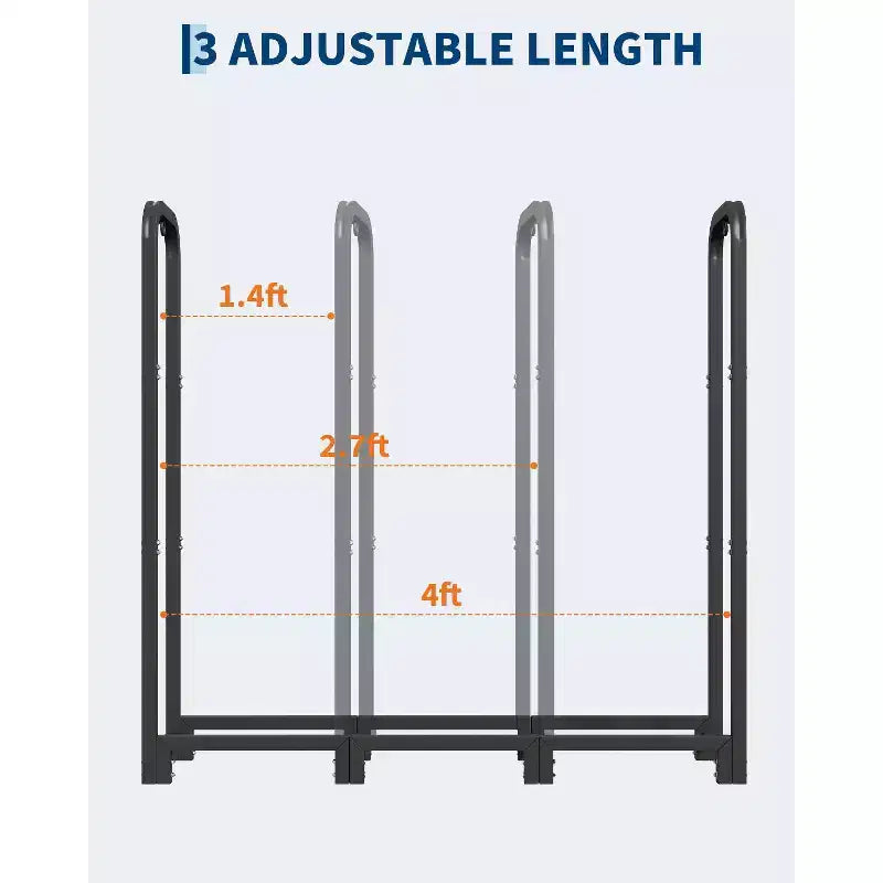 Portalegna in Acciaio Nero, 120 cm, Uso Singolo