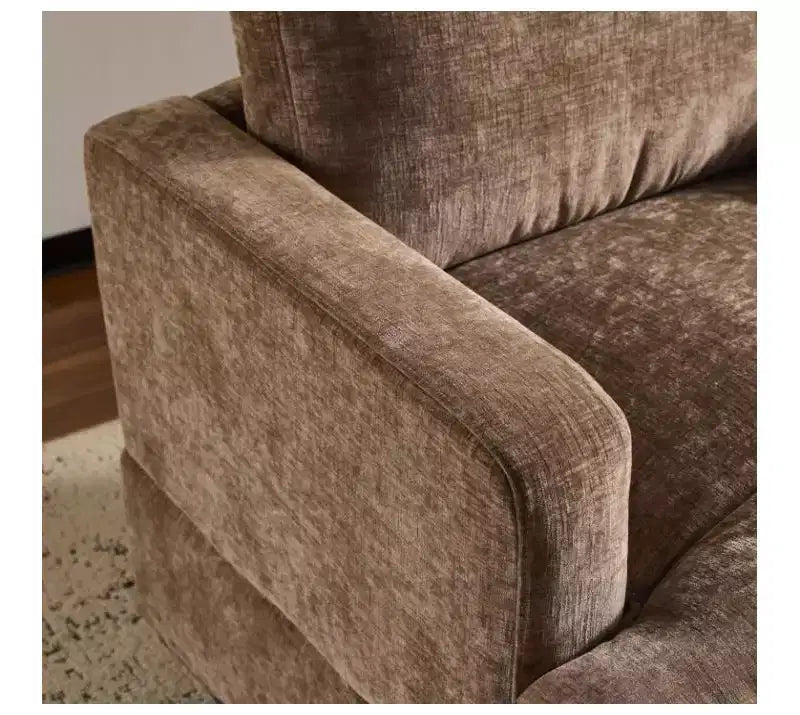 Poltrona girevole accentuale a botte in velluto beige/nero/marrone/verde scuro/azzurro, a sedile singolo