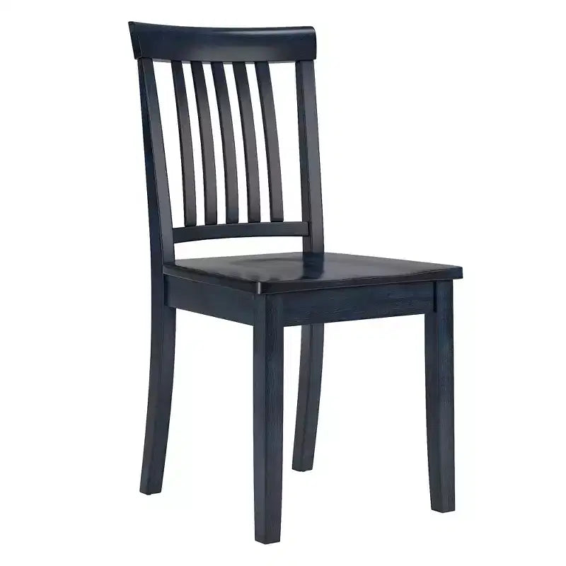 Nero antico / Grigio / Verde salvia / Bianco, Bacca, Rovere, Denim consumato – Sedia da pranzo senza braccioli con schienale a doghe, set da 2