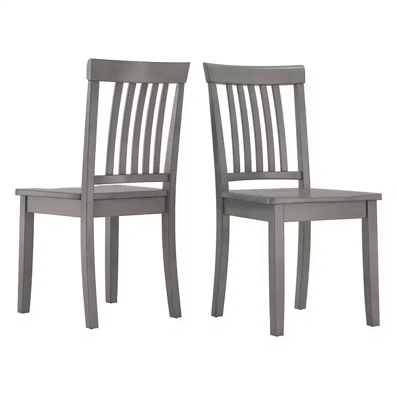 Nero antico / Grigio / Verde salvia / Bianco, Bacca, Rovere, Denim consumato – Sedia da pranzo senza braccioli con schienale a doghe, set da 2