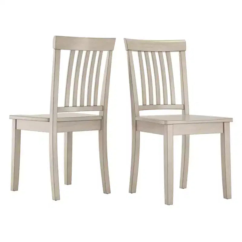 Nero antico / Grigio / Verde salvia / Bianco, Bacca, Rovere, Denim consumato – Sedia da pranzo senza braccioli con schienale a doghe, set da 2